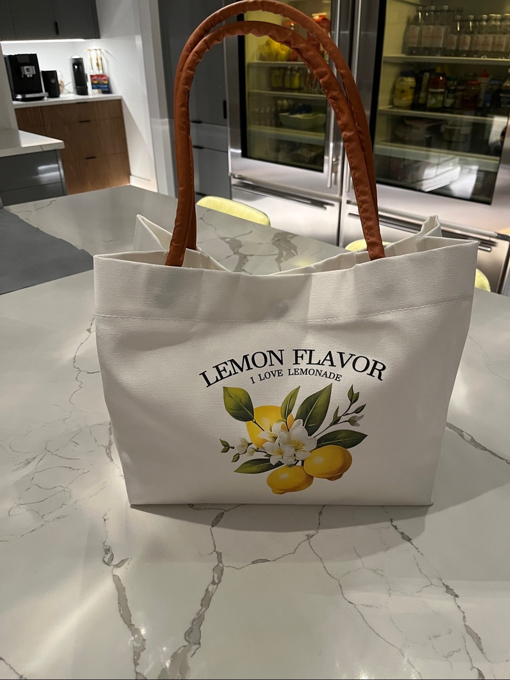 Lemon Flavor Tote Bag with Citrus Print